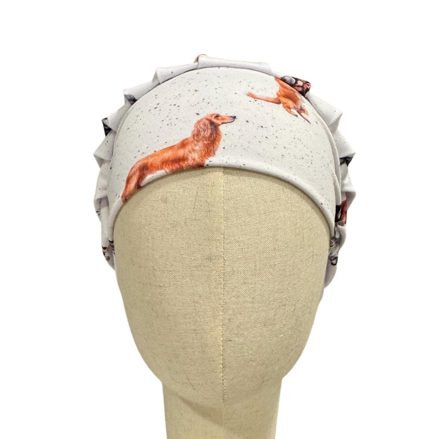 Bouffant Scrub Cap for Long Hair – Stretchy Jersey, Dog Print