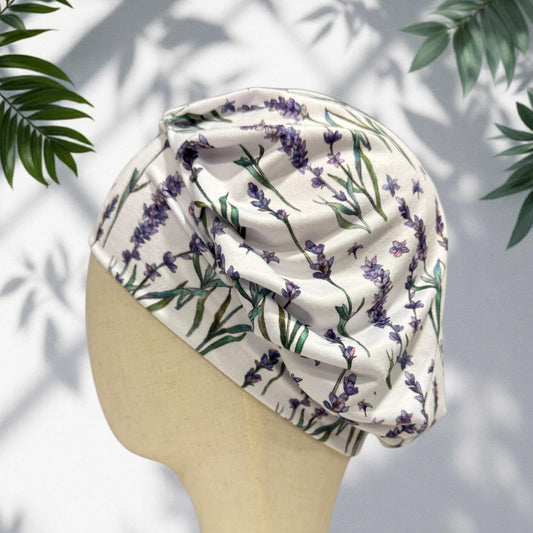 Lavender Floral Bouffant Scrub Cap