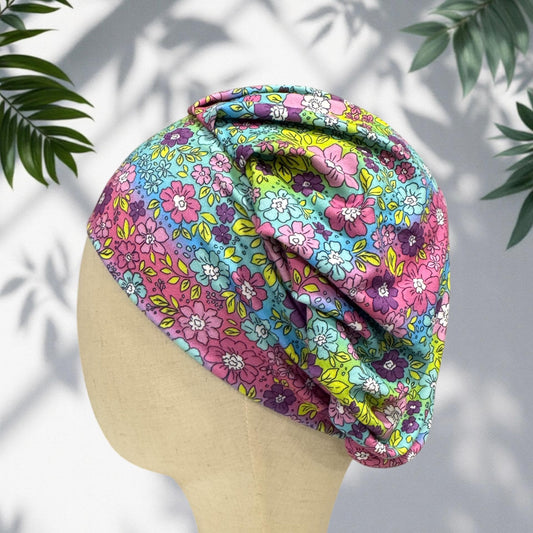 Pastel Floral Bouffant Scrub Cap
