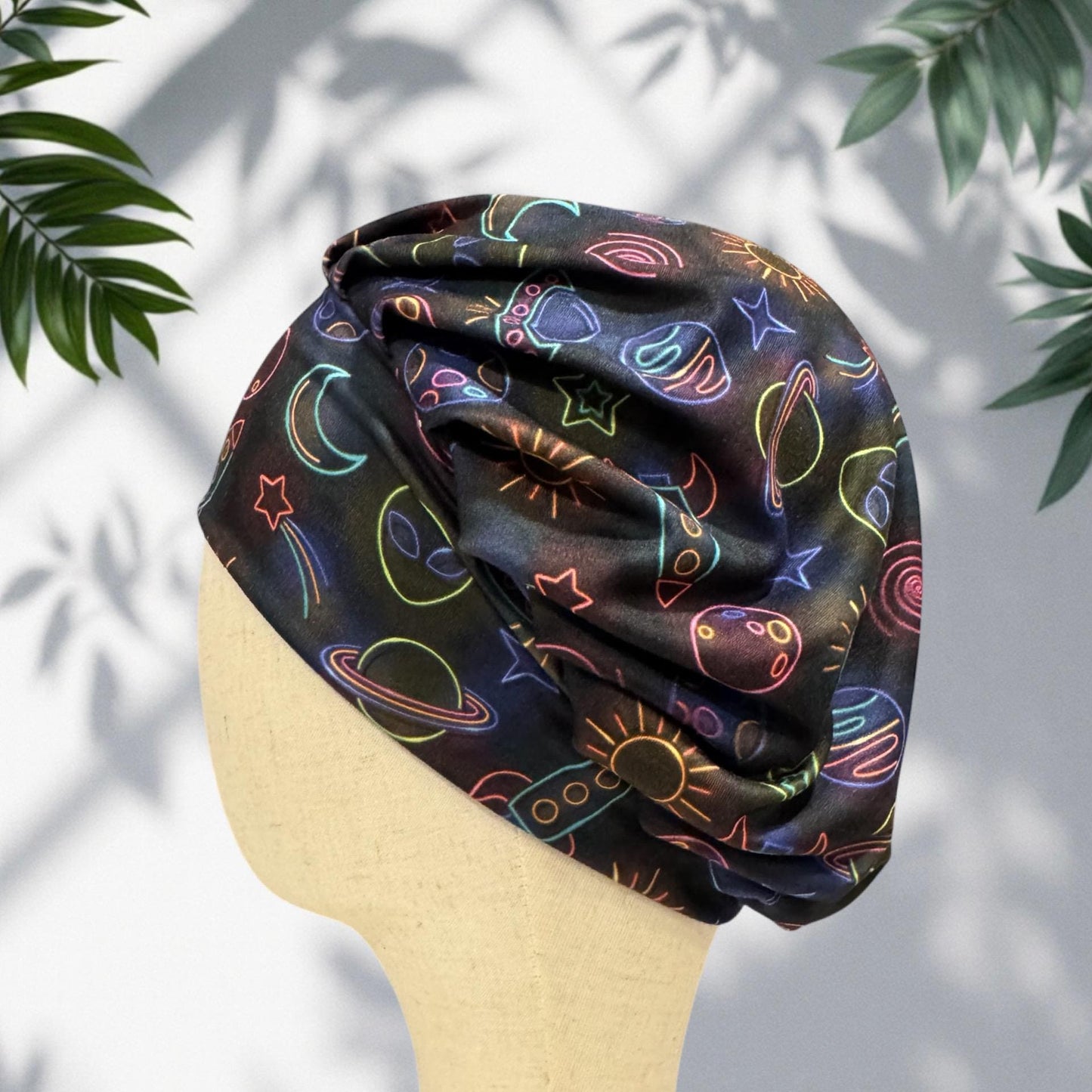 Neon Space Bouffant Scrub Cap