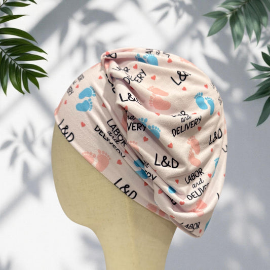 L&D Bouffant Scrub Cap on light pink