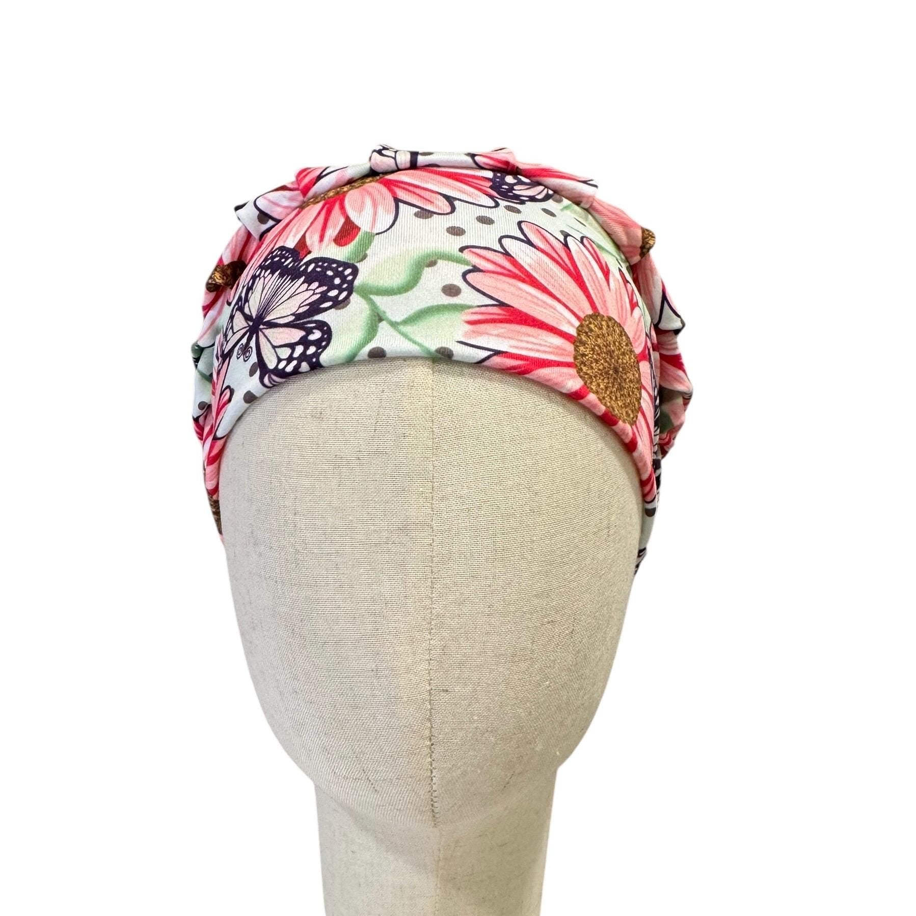 Floral Butterfly Bouffant Scrub Cap, Ponytail Scrub Cap