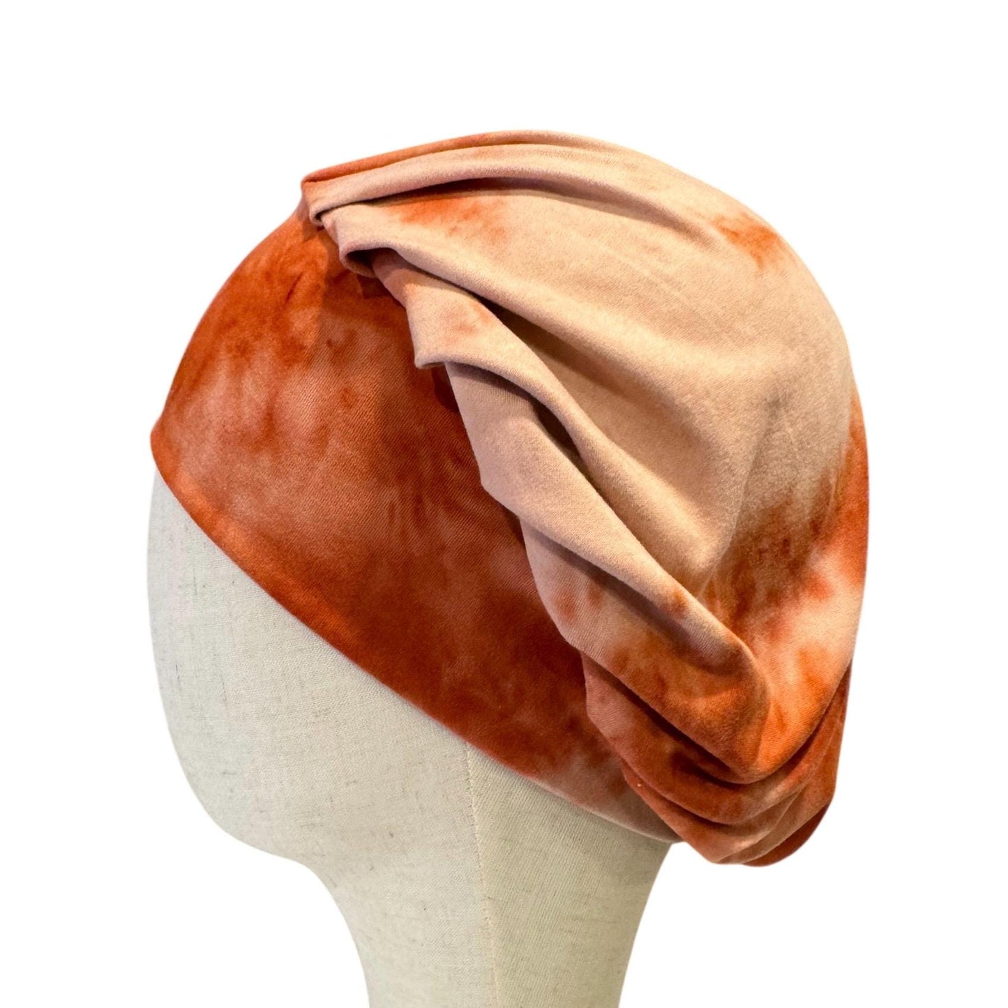 Rust Tie Dye Bouffant Scrub Cap | Ponytail Surgical Hat