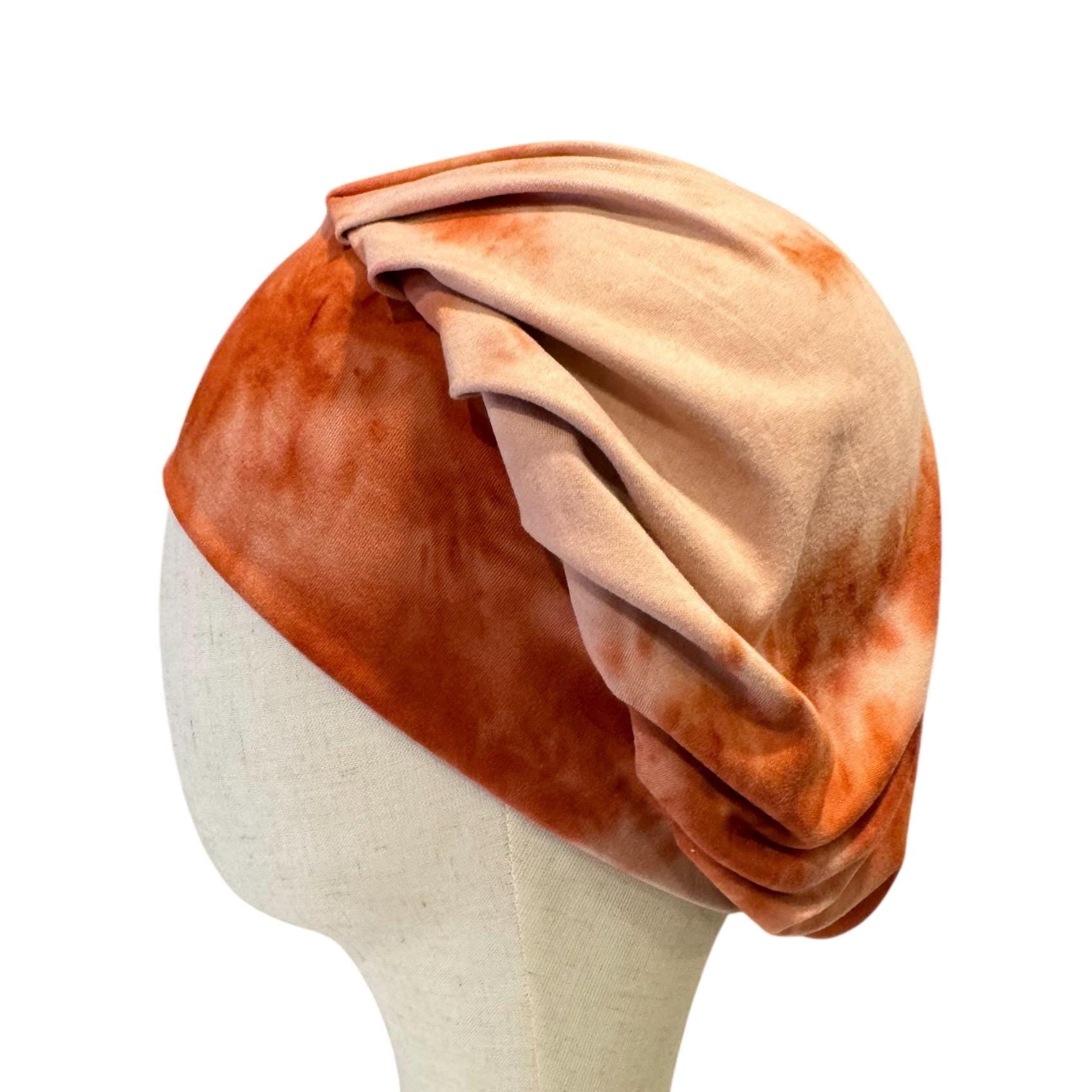 Rust Tie Dye Bouffant Scrub Cap | Ponytail Surgical Hat