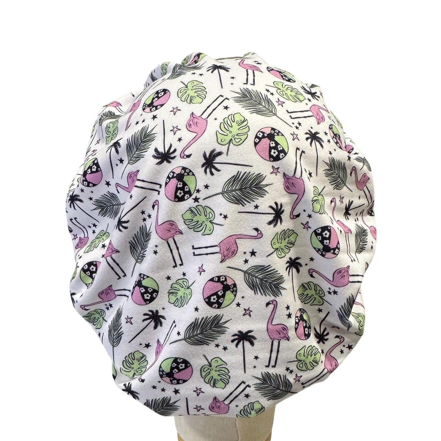Pink Flamingo Scrub Cap | Tropical Print Surgical Hat