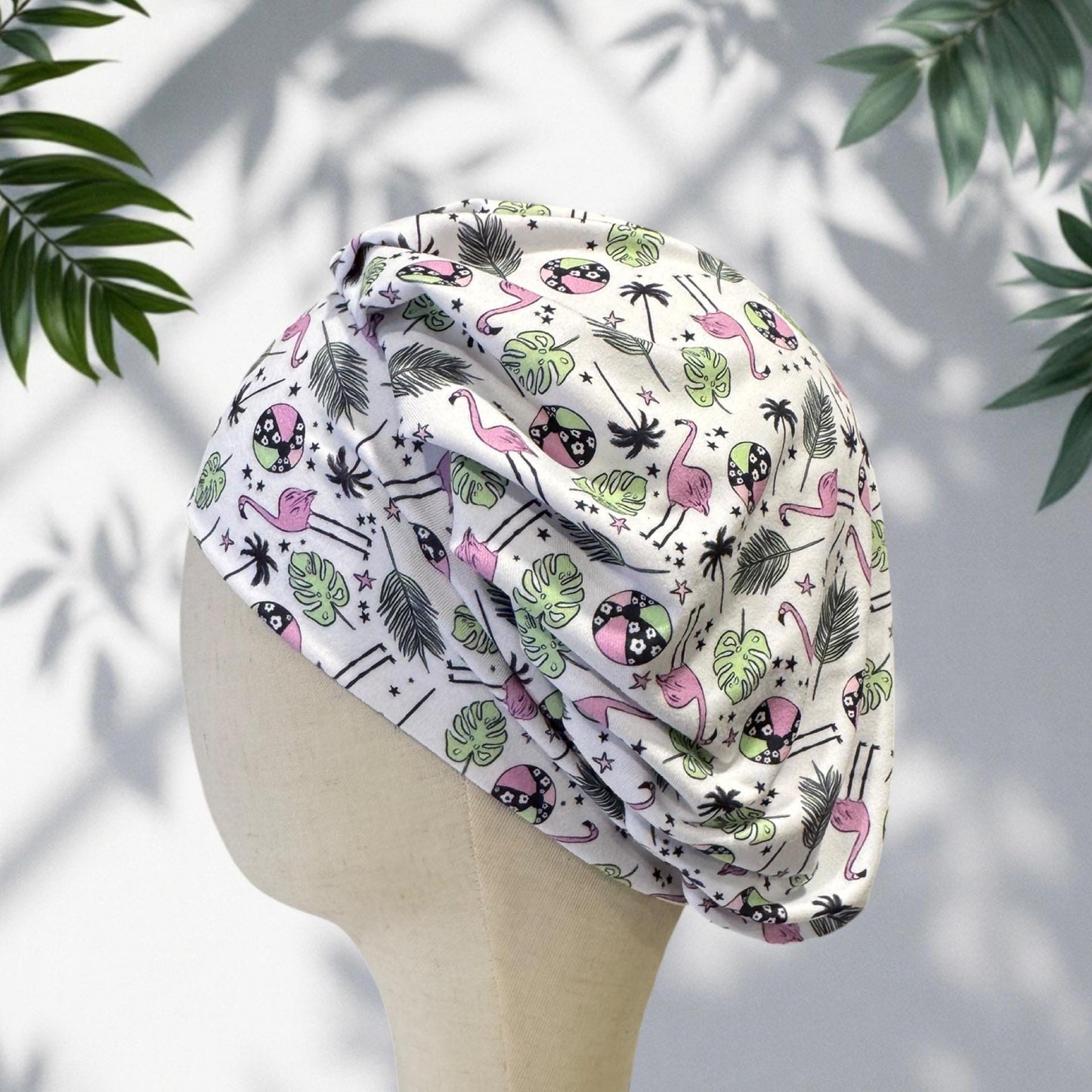 Pink Flamingo Scrub Cap | Tropical Print Surgical Hat