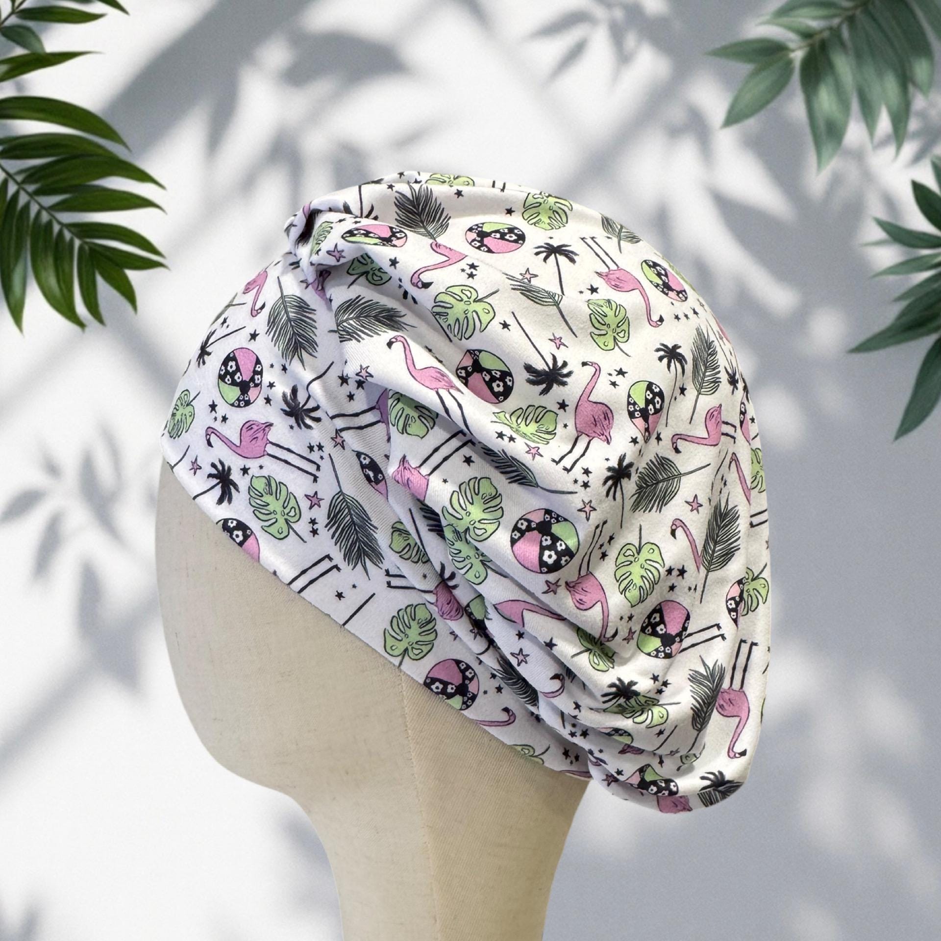 Pink Flamingo Scrub Cap | Tropical Print Surgical Hat