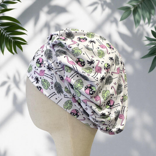 Pink Flamingo Scrub Cap | Tropical Print Surgical Hat