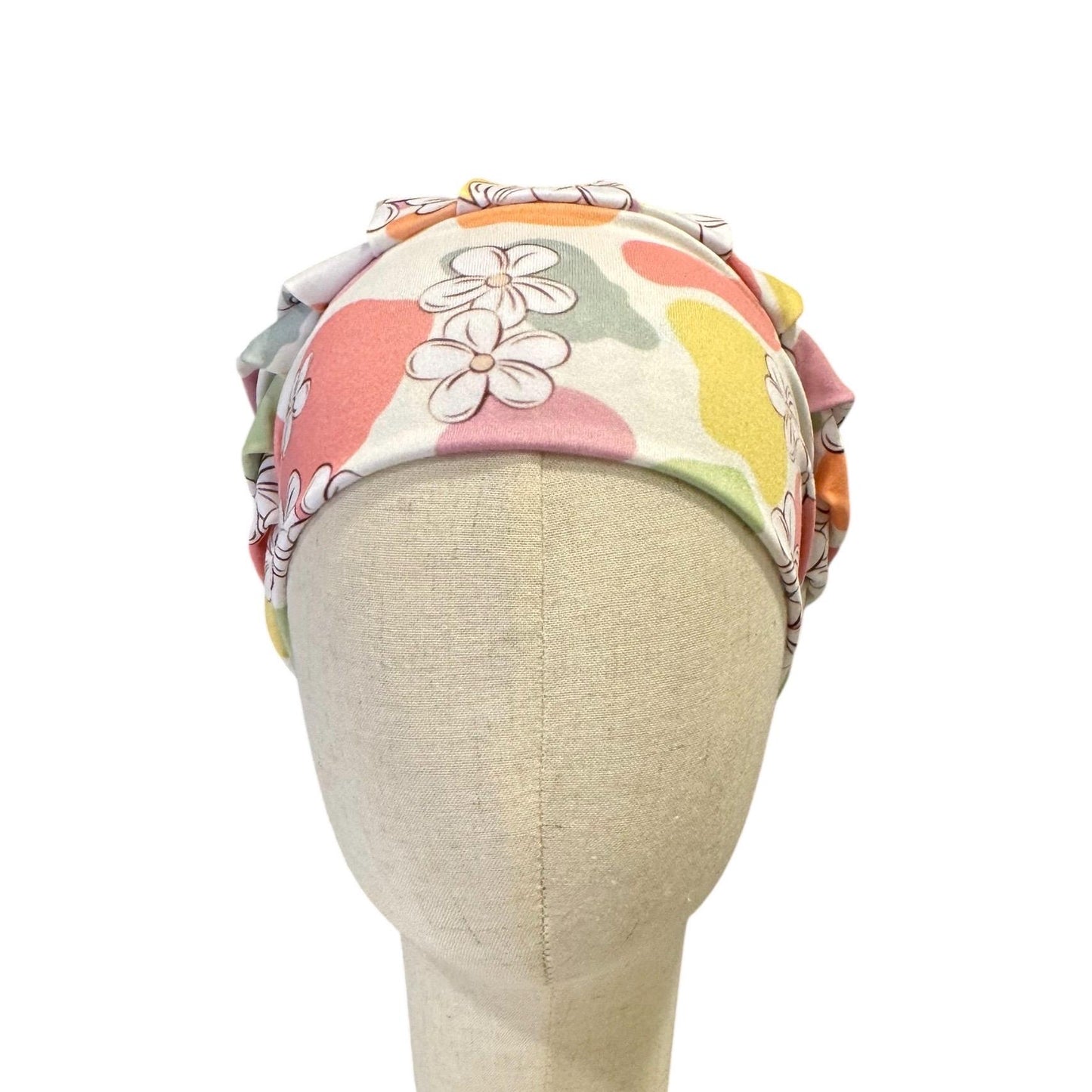 Pastel Floral Bouffant Scrub Cap | Watercolor Flower Surgical Hat | Women’s Ponytail Scrub Hat