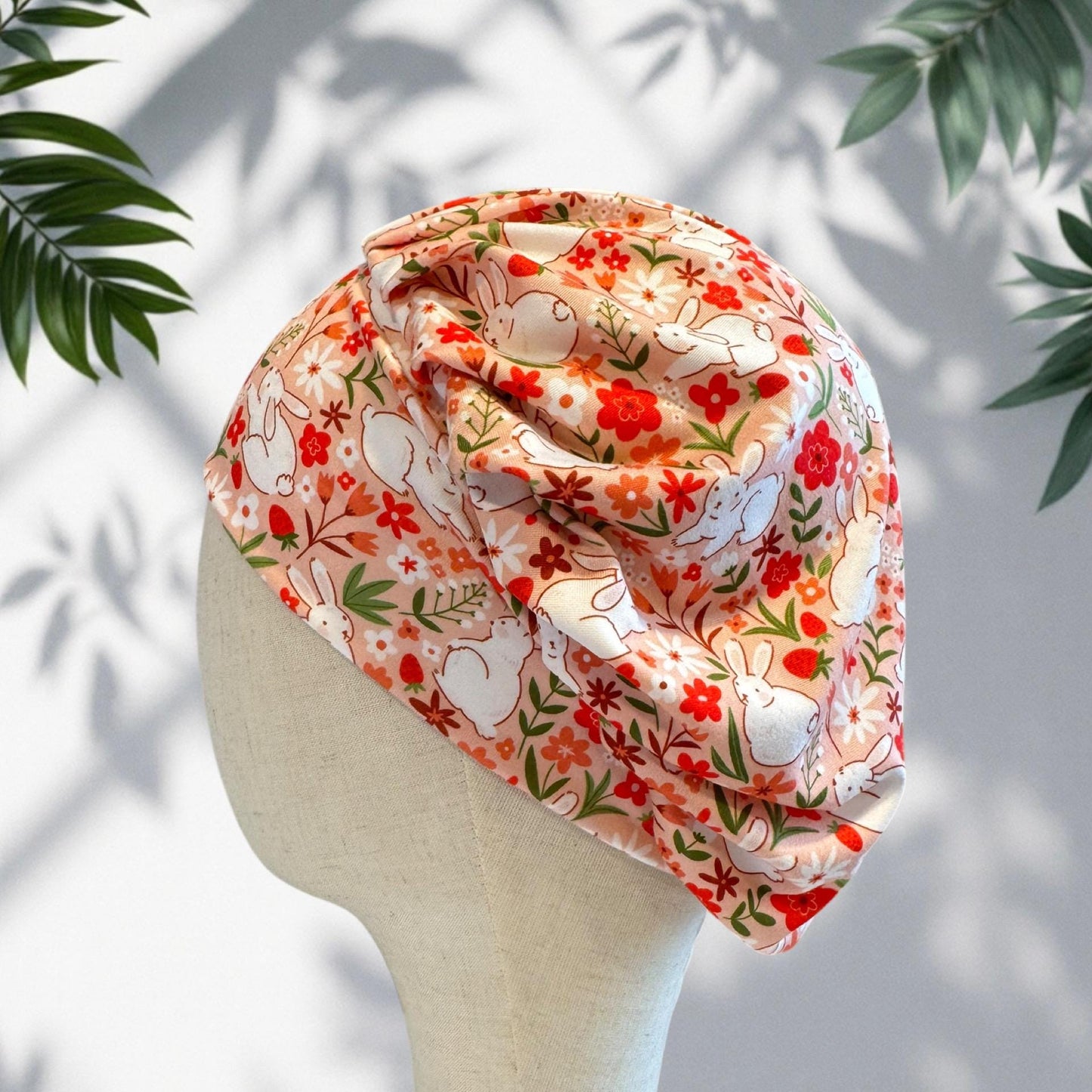 Spring Easter Bunny Bouffant Scrub Cap | Bunnies, Florals (Headband Style)