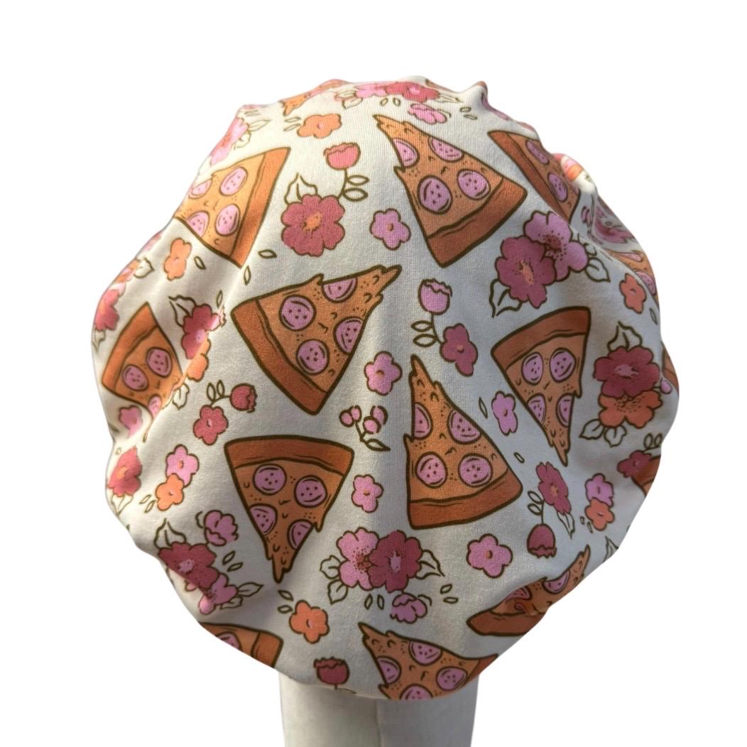 Pizza Scrub Cap Bouffant, Funny Nurse Cap, Food Lover Surgical Hat