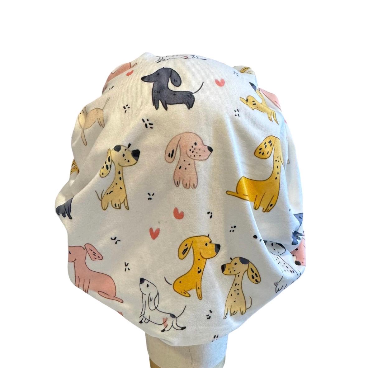 Dog Print Bouffant Scrub Cap | Cute Puppy Surgical Cap | Nurse Hat/ Veterinary Scrub Cap