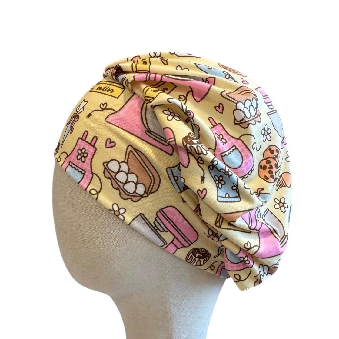 Baking Scrub Cap Bouffant, Baking Nurse Surgical Cap, Kitchen Lover Scrub Hat
