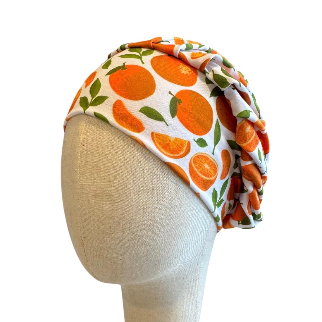 Orange Bouffant Scrub Cap, Headband Style Scrub Cap