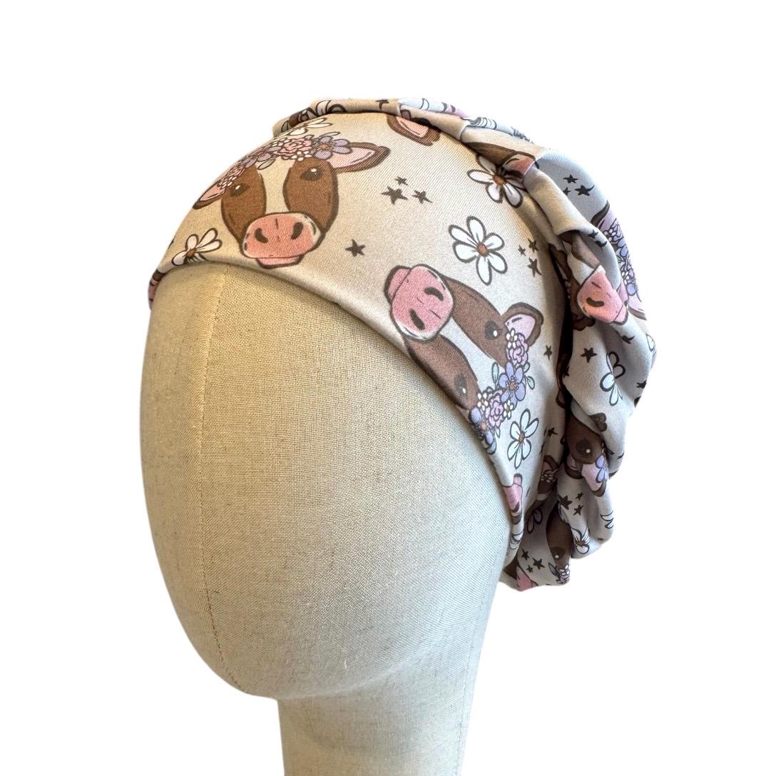 Cow Farm Bouffant Scrub Cap, Headband Style Scrub Cap