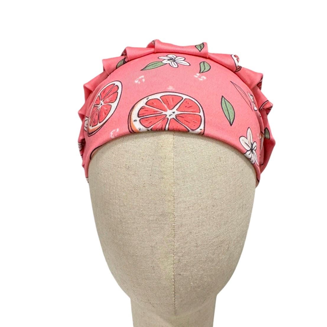 Grapefruit Bouffant Scrub Cap, Headband Style Citrus Fruit Surgical Hat