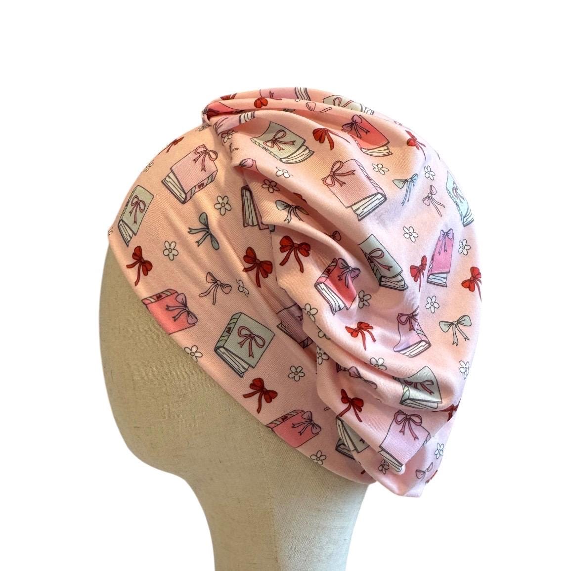 Book Lover Scrub Cap Bouffant, Reading Nurse Surgical Cap, Headband Style