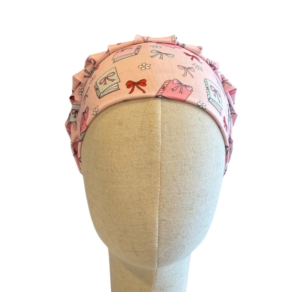 Book Lover Scrub Cap Bouffant, Reading Nurse Surgical Cap, Headband Style