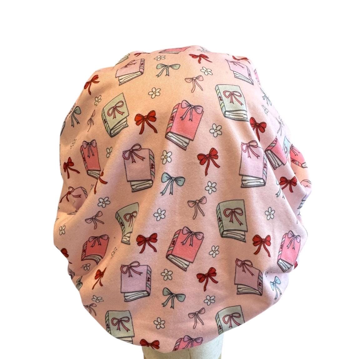 Book Lover Scrub Cap Bouffant, Reading Nurse Surgical Cap, Headband Style