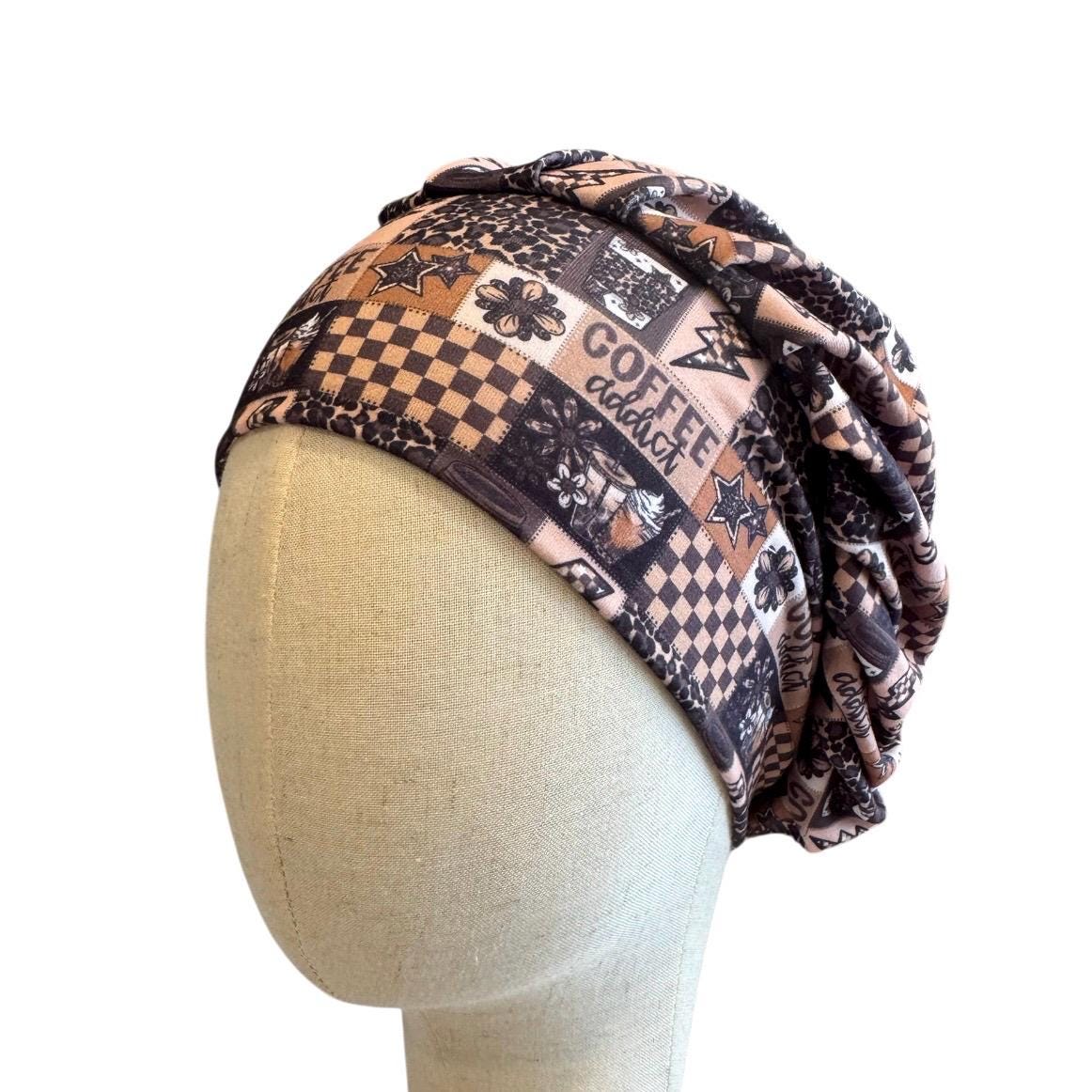 Coffee Bouffant Scrub Cap, Headband Style Scrub Cap