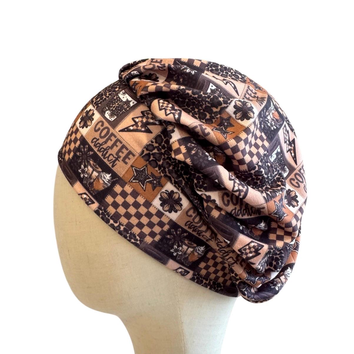 Coffee Bouffant Scrub Cap, Headband Style Scrub Cap