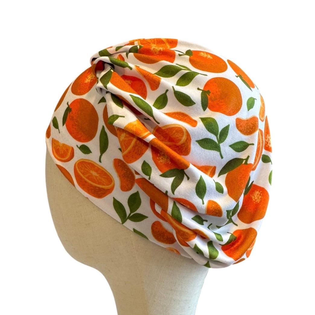 Orange Bouffant Scrub Cap, Headband Style Scrub Cap