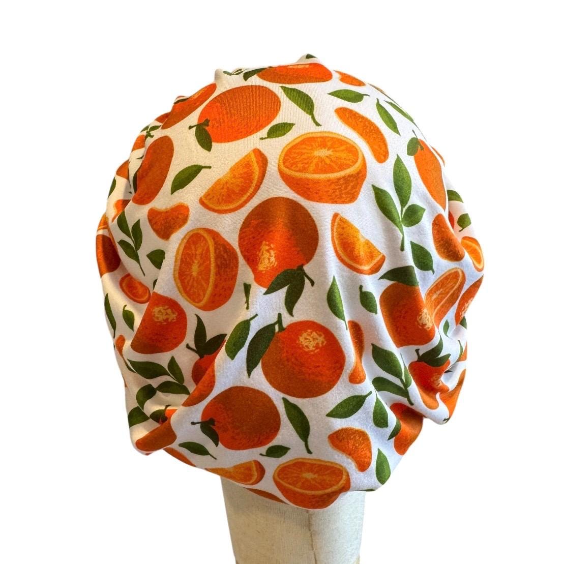 Orange Bouffant Scrub Cap, Headband Style Scrub Cap