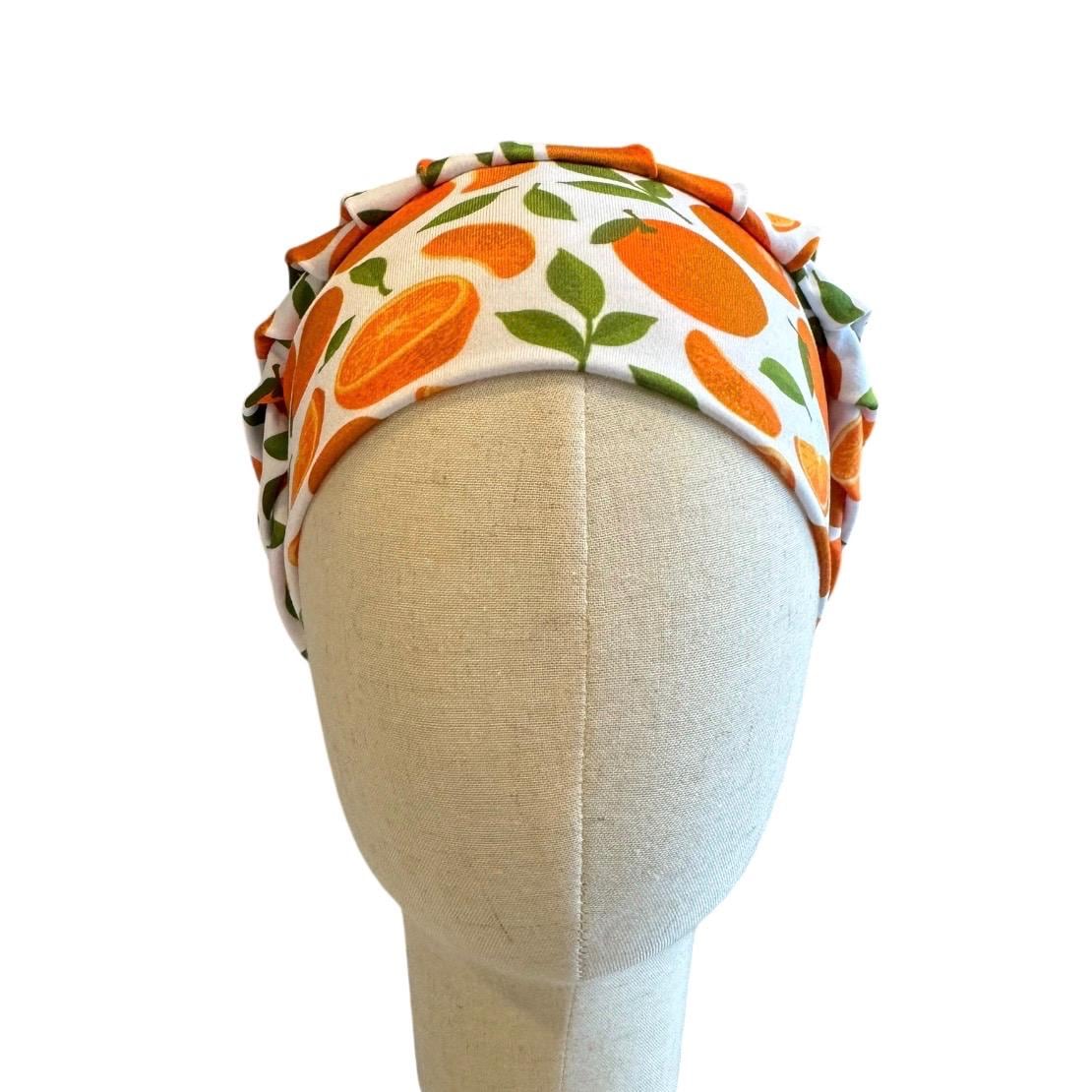 Orange Bouffant Scrub Cap, Headband Style Scrub Cap