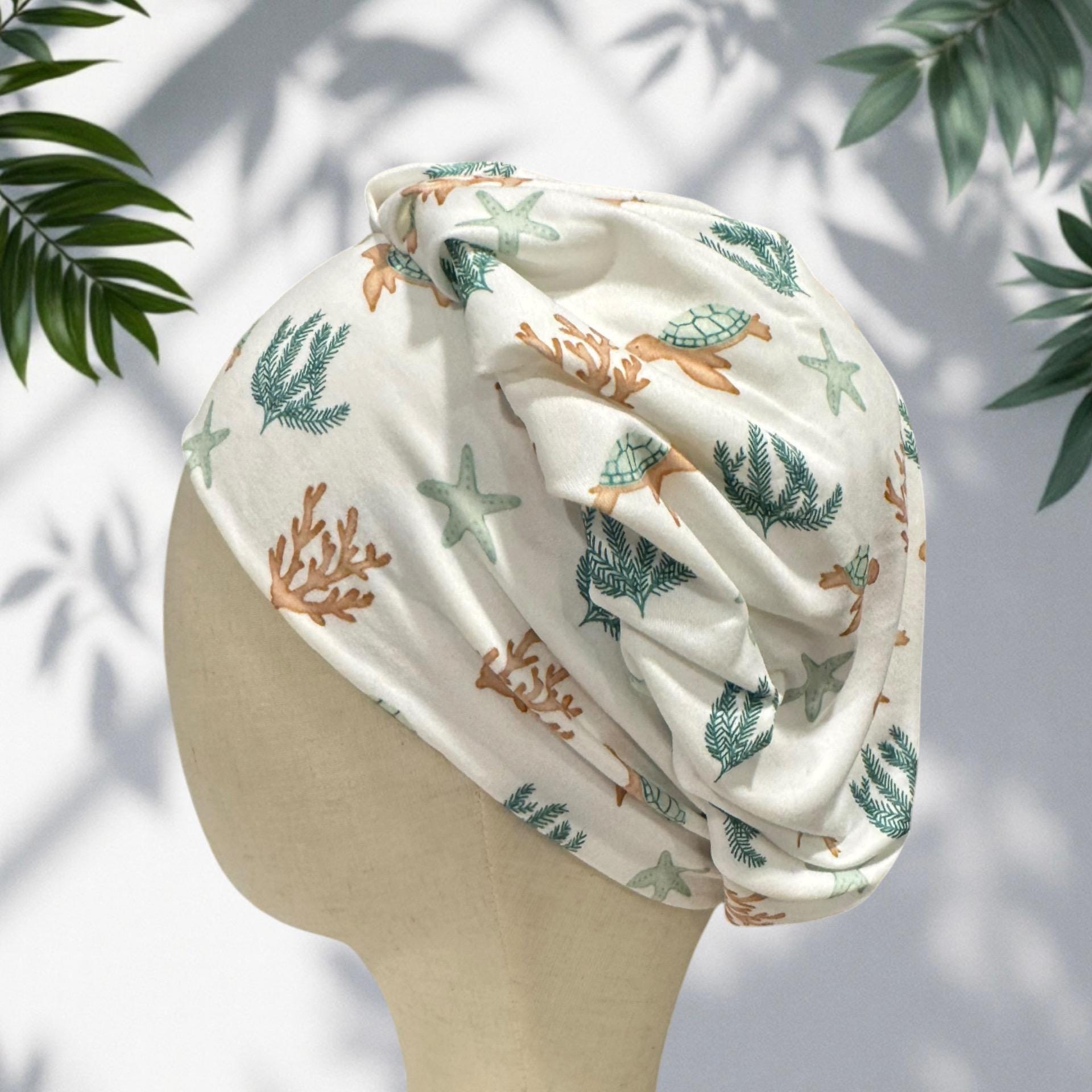 Sea Life Bouffant Scrub Cap, Headband Style Turtle Surgical Hat