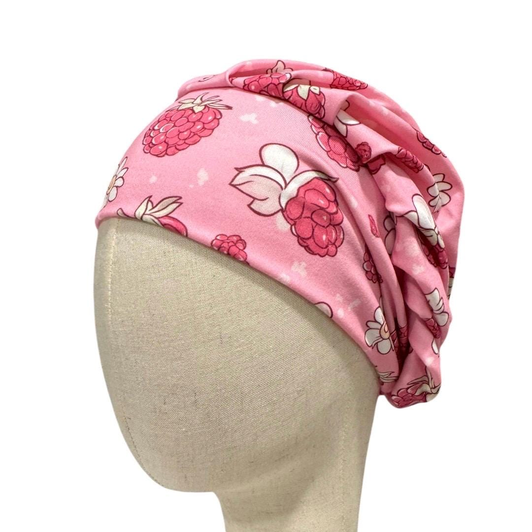 Raspberry Bouffant Scrub Cap, Headband Style Surgical Hat