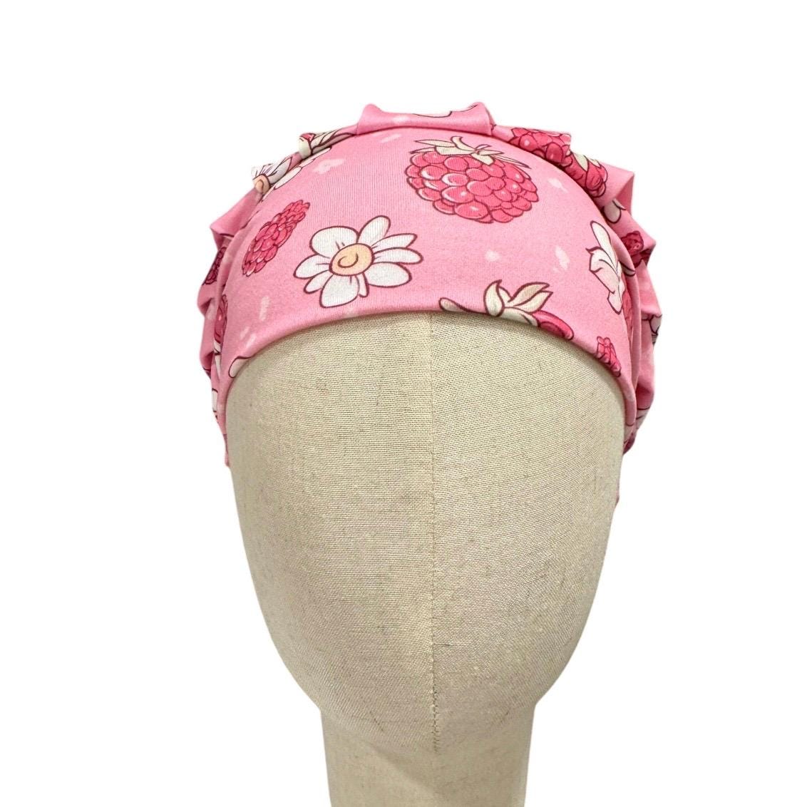 Raspberry Bouffant Scrub Cap, Headband Style Surgical Hat