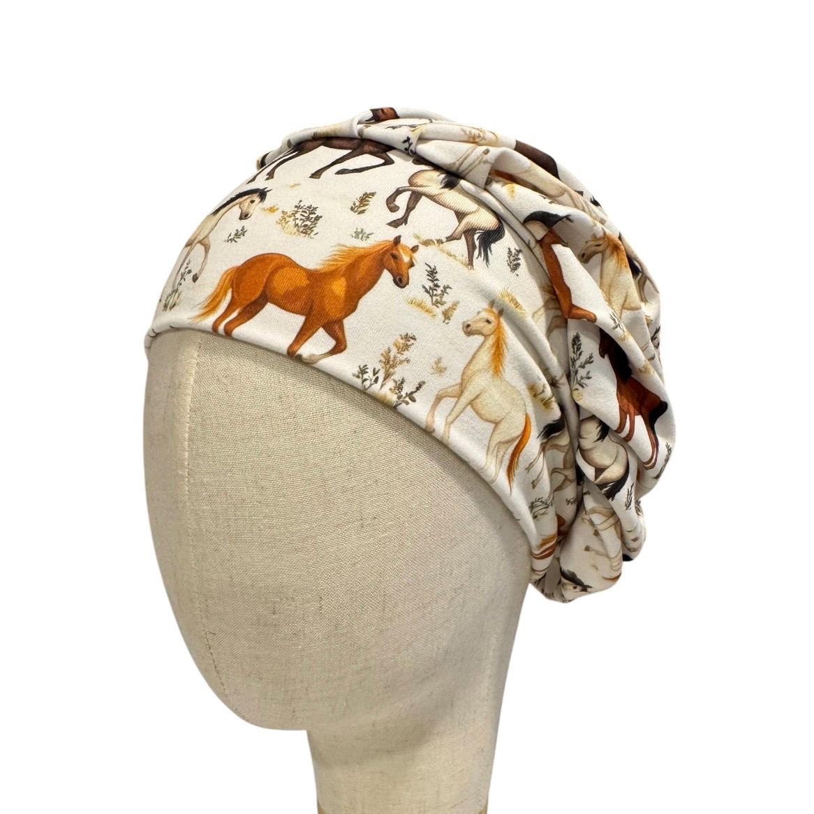 Horses Bouffant Scrub Cap, Equestrian Surgical Cap, Western Horse Print Nurse Hat