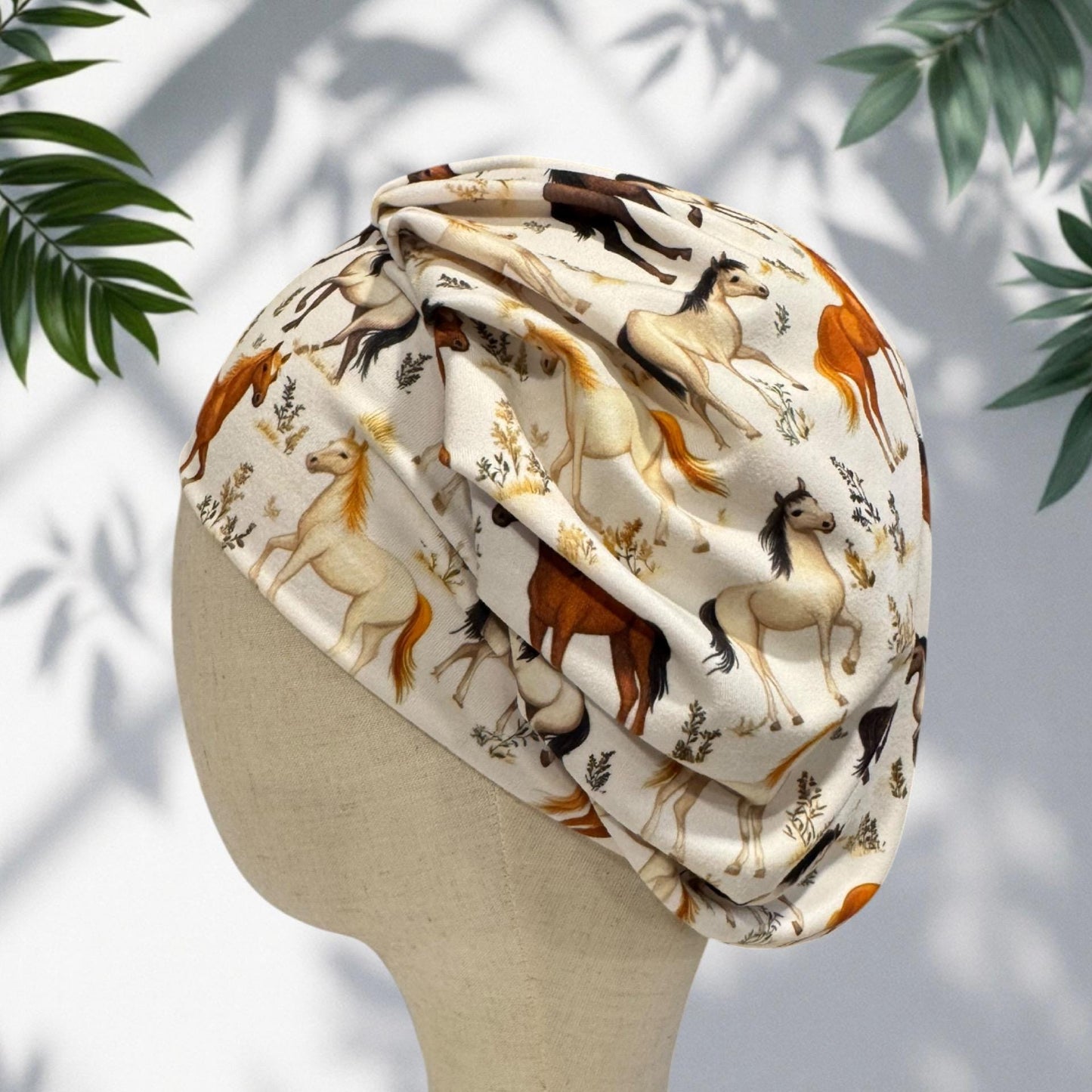 Horses Bouffant Scrub Cap, Equestrian Surgical Cap, Western Horse Print Nurse Hat