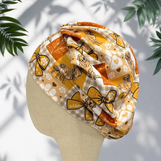 Golden Retriever Bouffant Scrub Ca, Dog Mom Bouffant Surgical Cap, Cute Puppy Nurse Hat