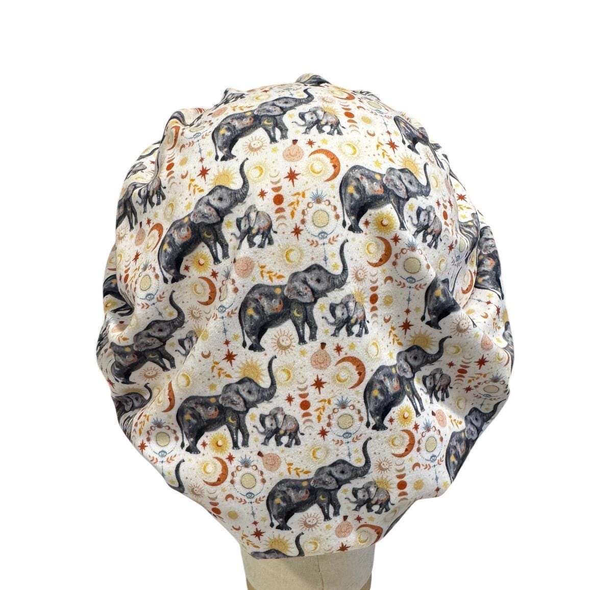 Elephant Bouffant Scrub Cap – Cute Animal Surgical Cap, Nurse Hat