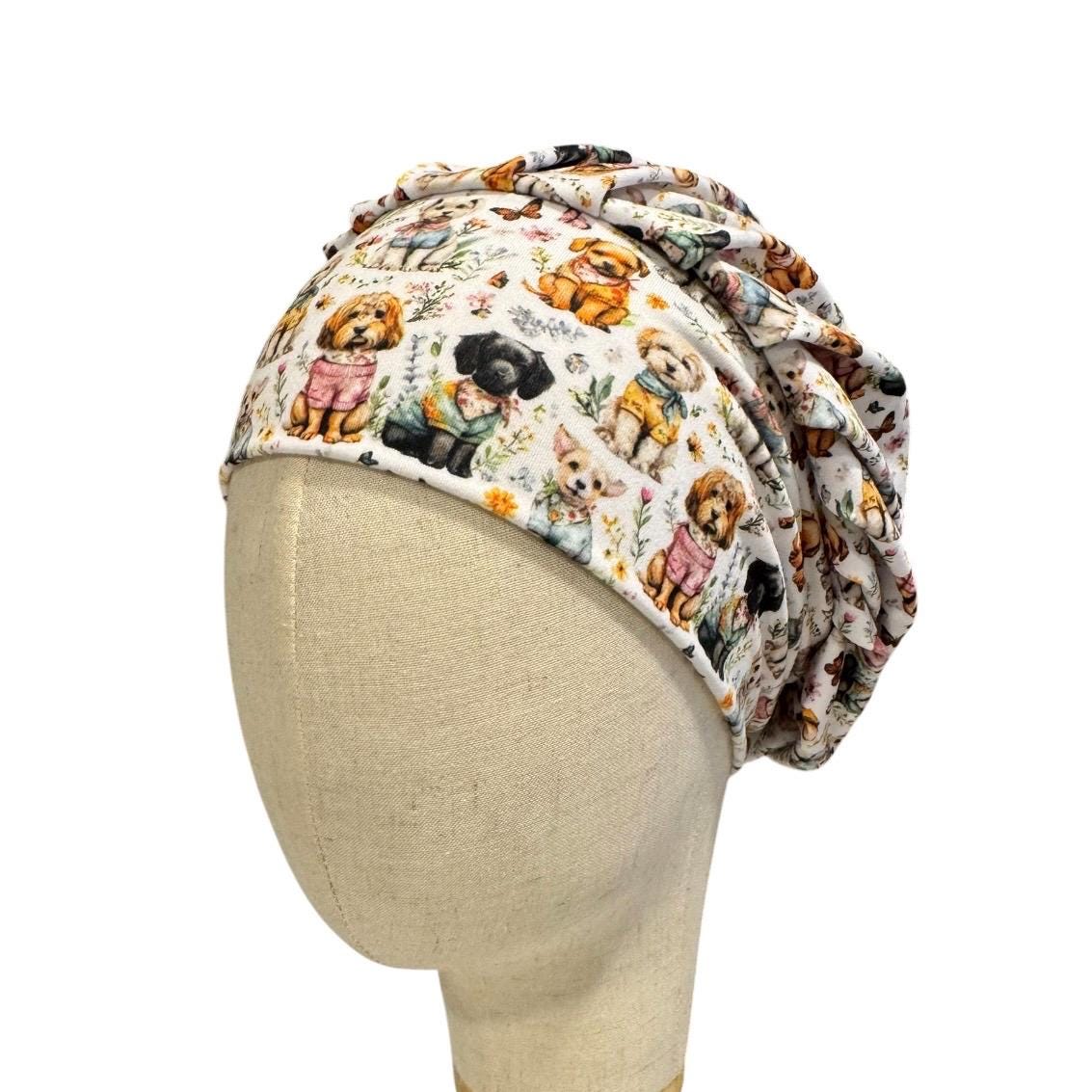 Dog Lover Bouffant Scrub Cap, Cute Puppy Surgical Cap, Animal Print Nurse Hat