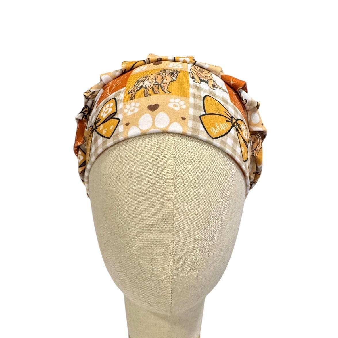 Golden Retriever Bouffant Scrub Ca, Dog Mom Bouffant Surgical Cap, Cute Puppy Nurse Hat