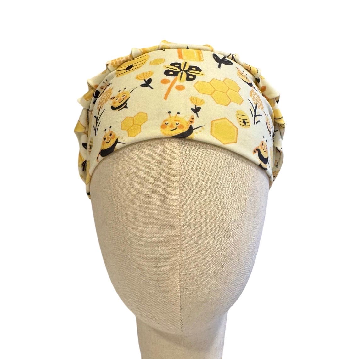 Bees Bouffant Scrub Cap, Headband Style Surgical Hat