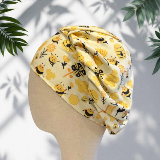 Bees Bouffant Scrub Cap, Headband Style Surgical Hat