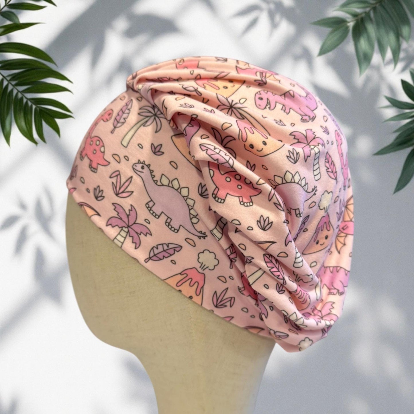 Pink Dinosaur Print Scrub Cap | Bouffant Headband Style, Surgical Hat