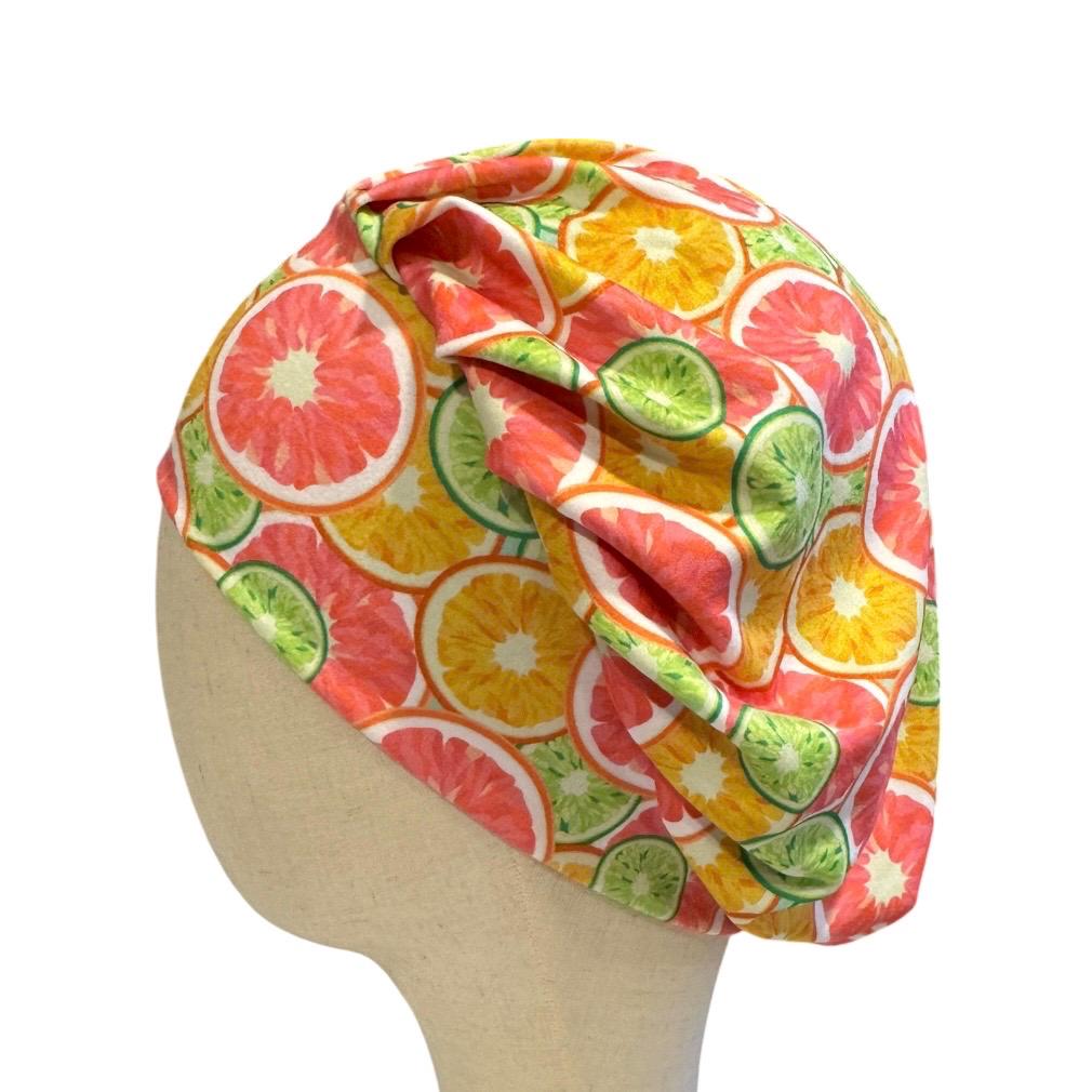 Citrus Bouffant Scrub Cap, Headband Style Citrus Fruit Surgical Hat