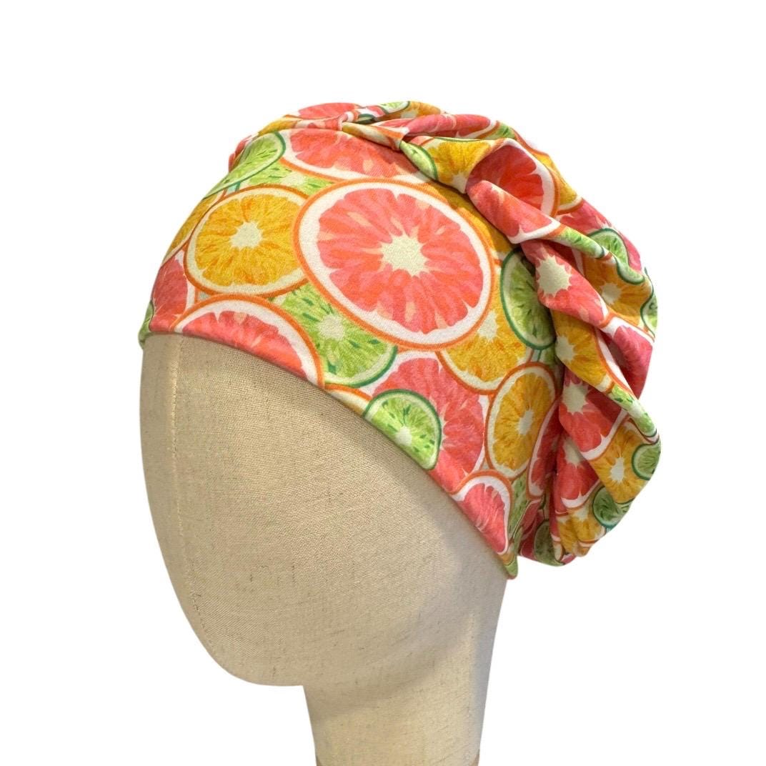 Citrus Bouffant Scrub Cap, Headband Style Citrus Fruit Surgical Hat