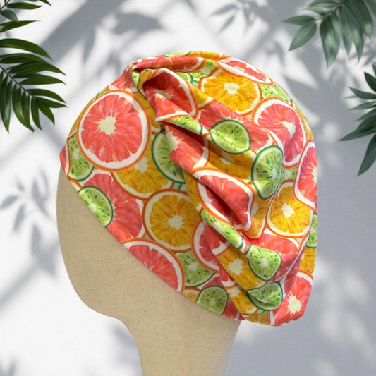 Citrus Bouffant Scrub Cap, Headband Style Citrus Fruit Surgical Hat