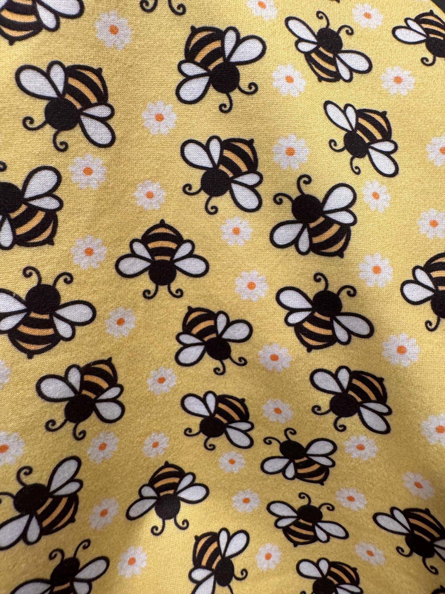 Bee Bouffant Scrub Cap | Bumble Bee Nurse Scrub Hat | Headband Style Yellow Floral Surgical Cap | Cute Spring Scrub Hat