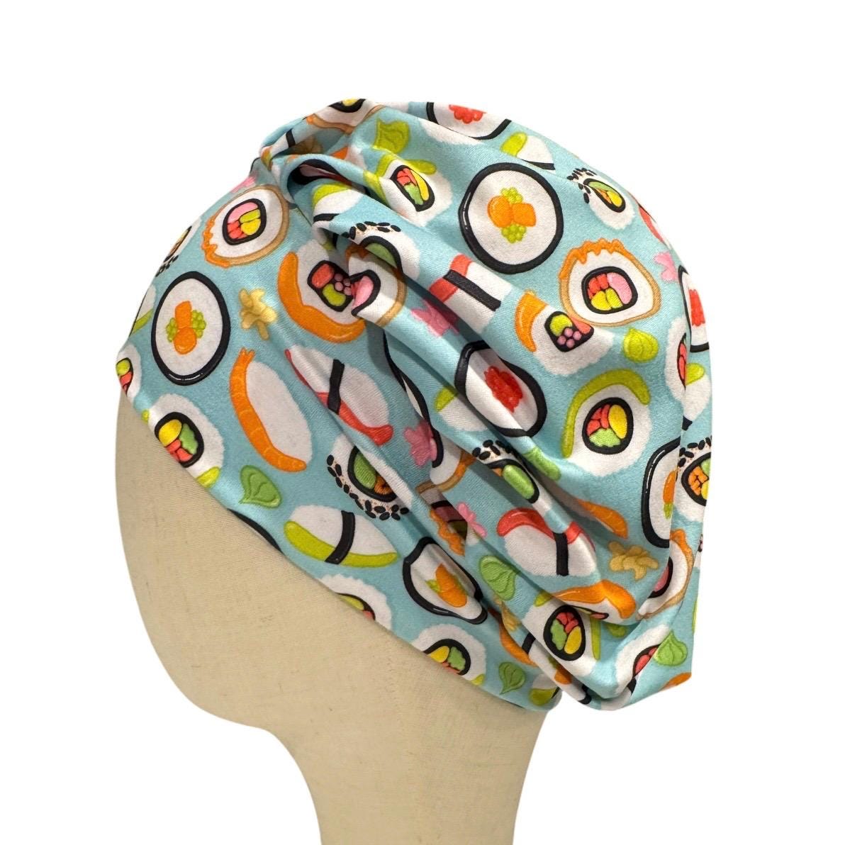 Sushi Bouffant Scrub Cap | Cute Food Nurse Scrub Hat | Headband Stylw Surgical Cap | Fun Scrub Hat