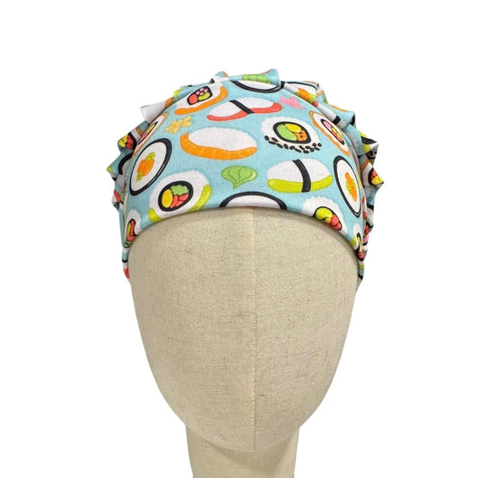 Sushi Bouffant Scrub Cap | Cute Food Nurse Scrub Hat | Headband Stylw Surgical Cap | Fun Scrub Hat