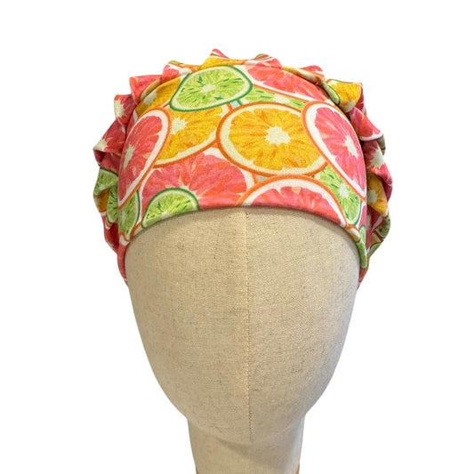 Citrus Bouffant Scrub Cap, Headband Style Citrus Fruit Surgical Hat
