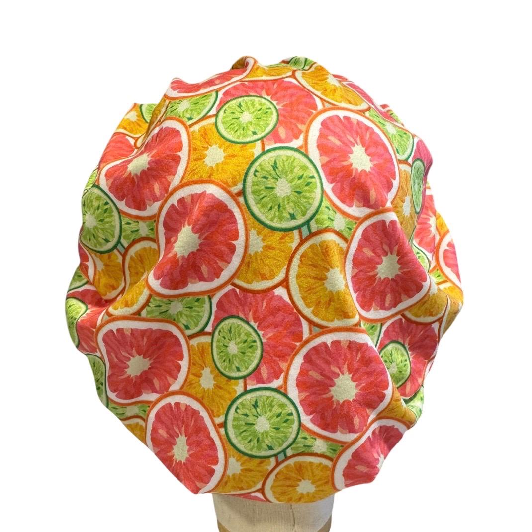 Citrus Bouffant Scrub Cap, Headband Style Citrus Fruit Surgical Hat