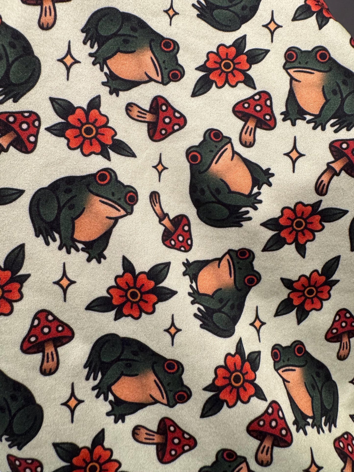 Frog Mushroom Bouffant Scrub Cap | Headband Style Nurse Scrub Hat | Woodland Surgical Cap | Cute Frog Scrub Hat