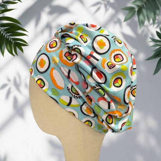 Sushi Bouffant Scrub Cap | Cute Food Nurse Scrub Hat | Headband Stylw Surgical Cap | Fun Scrub Hat